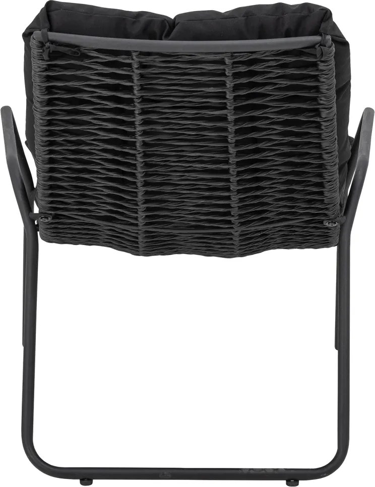 Set fotoliu si taburet, negru, cu perne, Boel