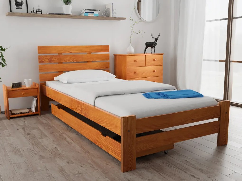 Pat inalt Paris, arin 80x200 cm Saltele: fără saltea, Lamele de pat: Cu lamele drepte