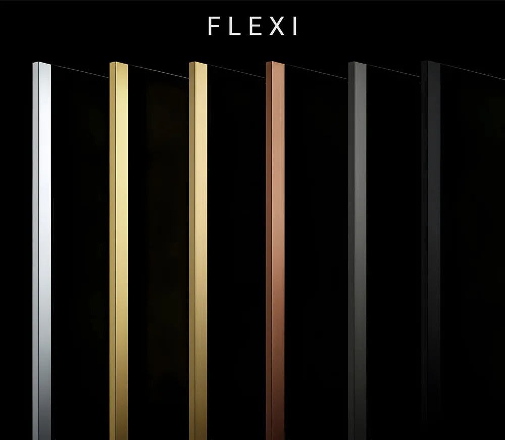 Paravan de dus Rea Flexi Transparent 110 cm auriu periat