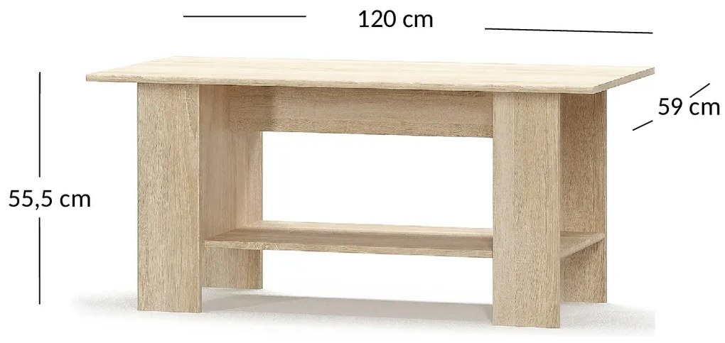 Masă de cafea Terrell (Stejar sonoma). 1053290