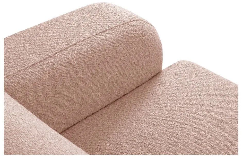Colțar roz deschis cu tapițerie din țesătură bouclé (cu colț variabil/în formă de ”L”) Molino – Micadoni Home