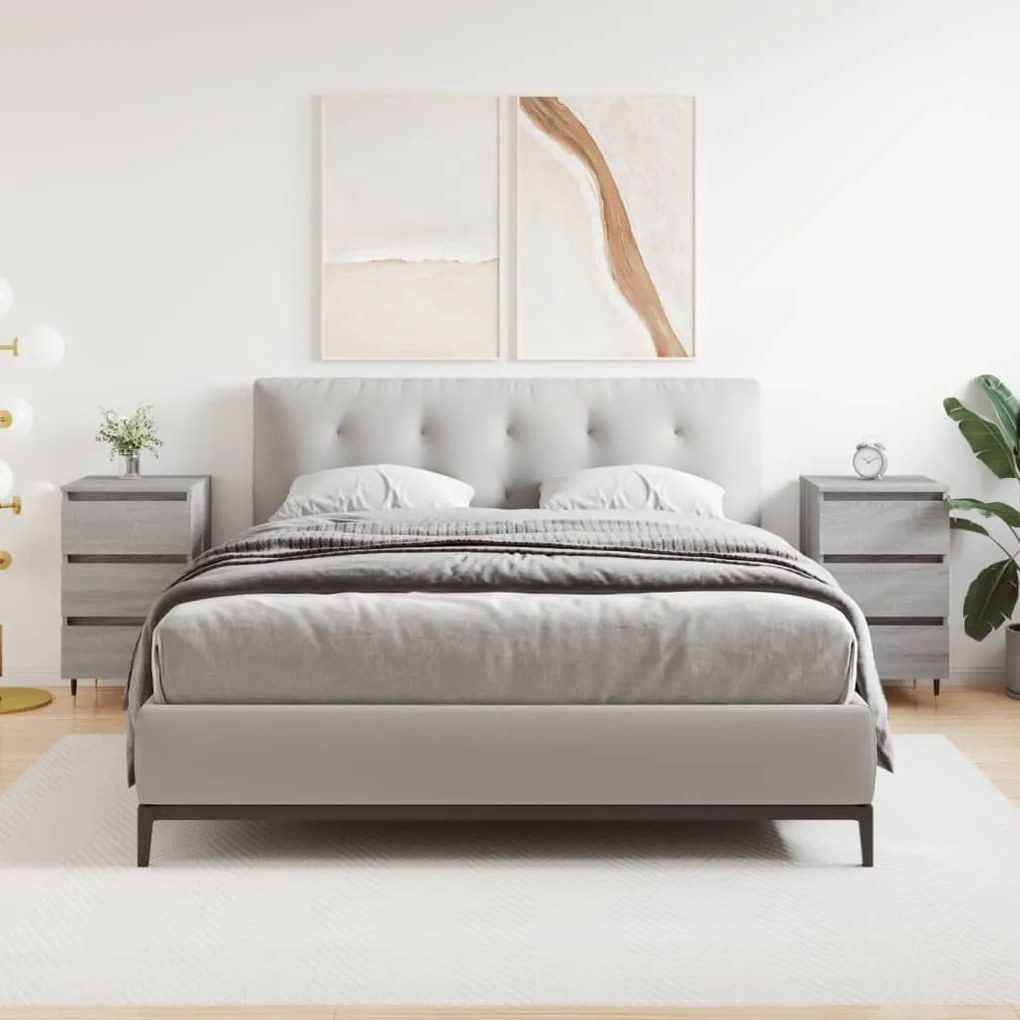 vidaXL Noptiere, 2 buc., gri sonoma, 40x35x69 cm, lemn compozit