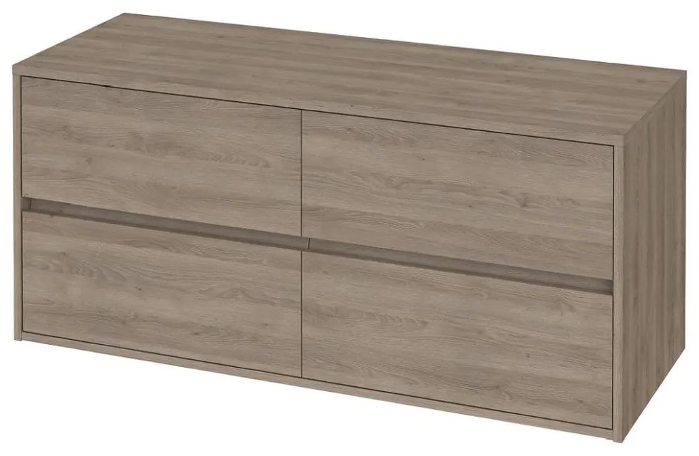 Dulap pentru lavoar, 53x120x45 cm, 4 sertare, stejar Stejar