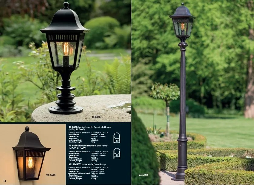 Aplica 1/2, iluminat exterior din fier forjat, WL 3642