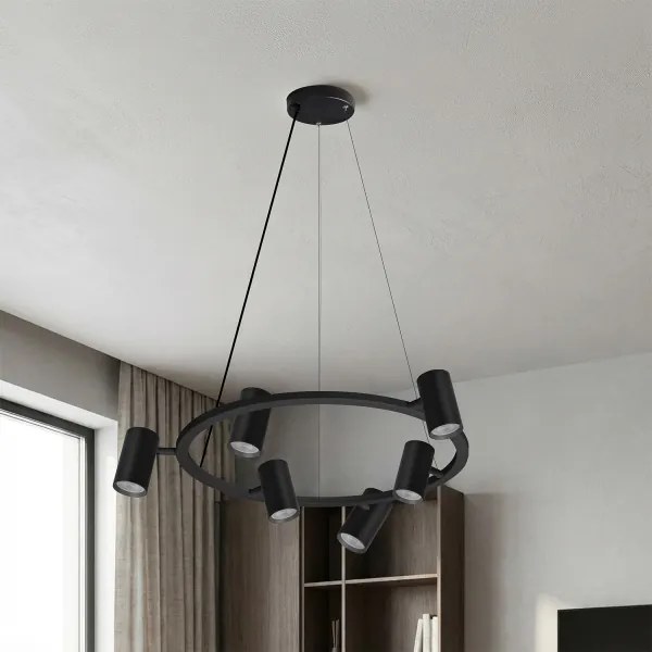 Brilagi - Lustră LED RGBW reglabilă pe cablu SELE 6xGU10/6,5W/230V, negru