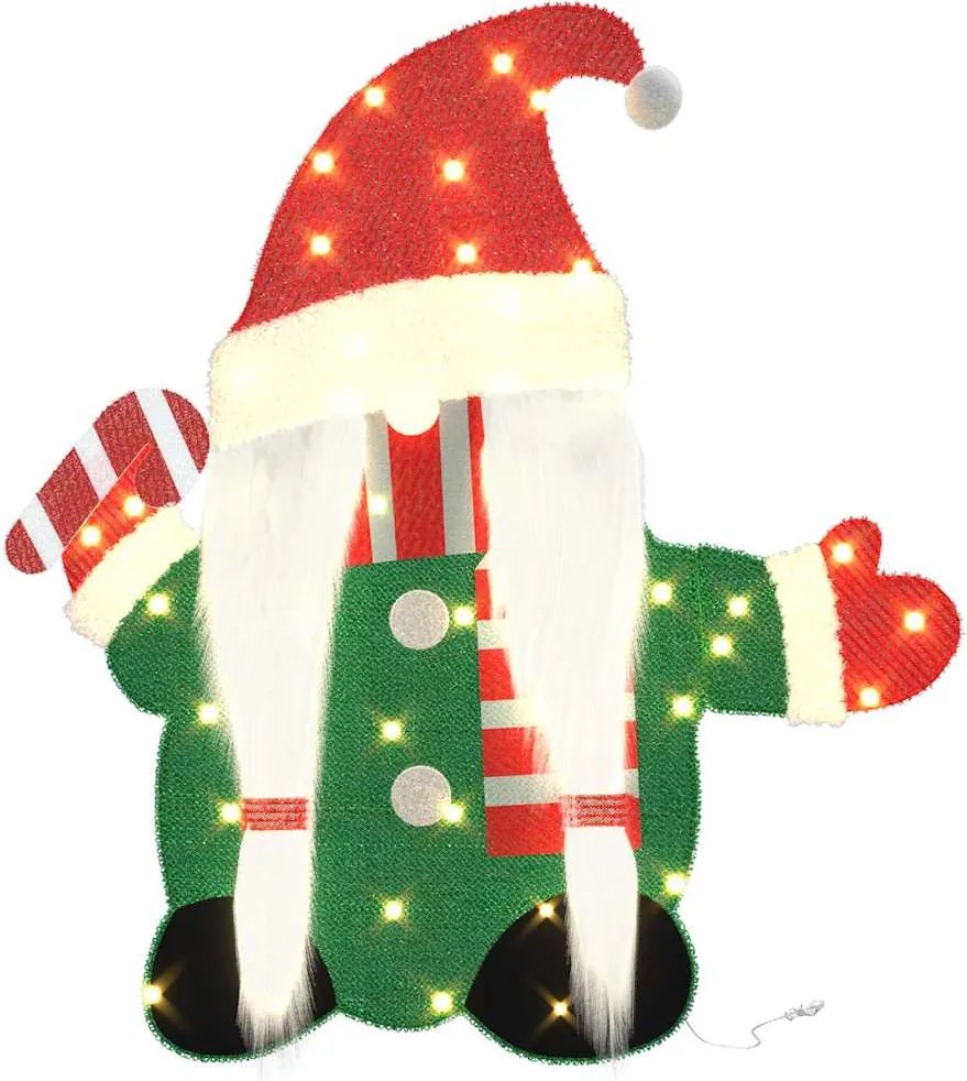 vidaXL Gnom Iluminat Alb cald 71 x 64 cm Material din Sclipici