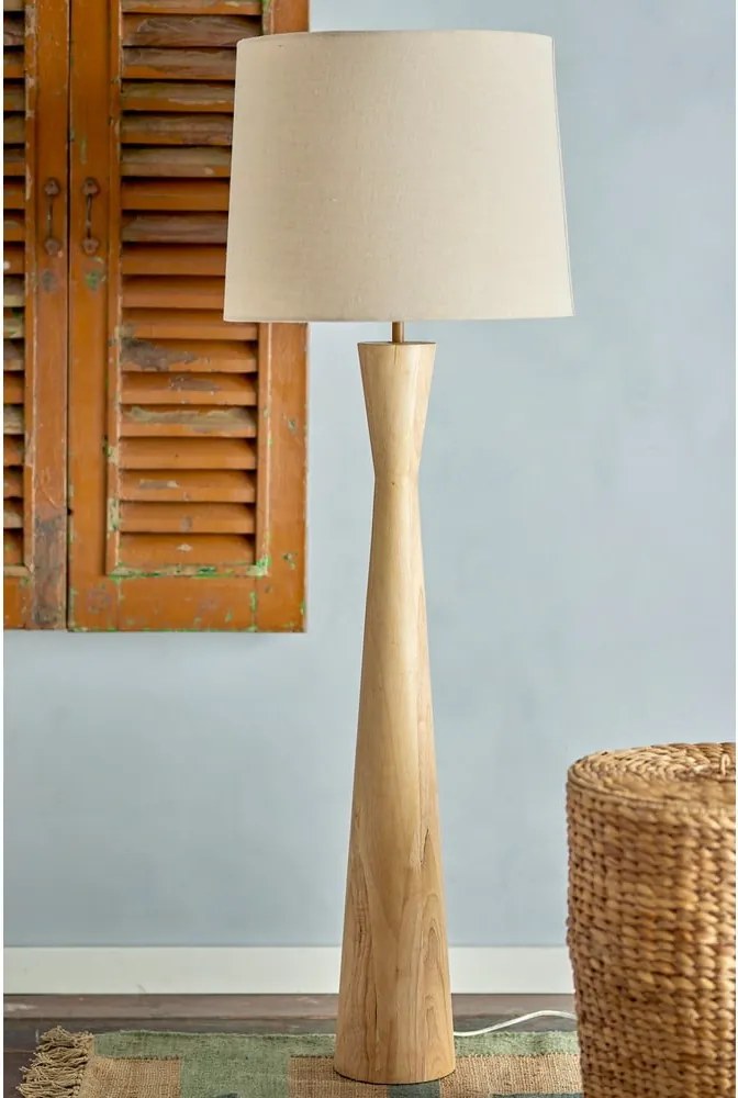 Lampadar bej cu abajur textil (înălțime 130 cm) Leonor – Bloomingville