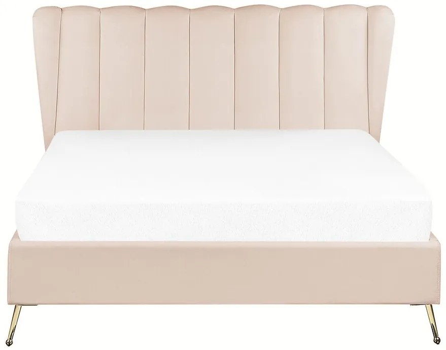 Pat matrimonial 140 cm Mirabell (bej) (cu somieră) (cu port USB). 1081444