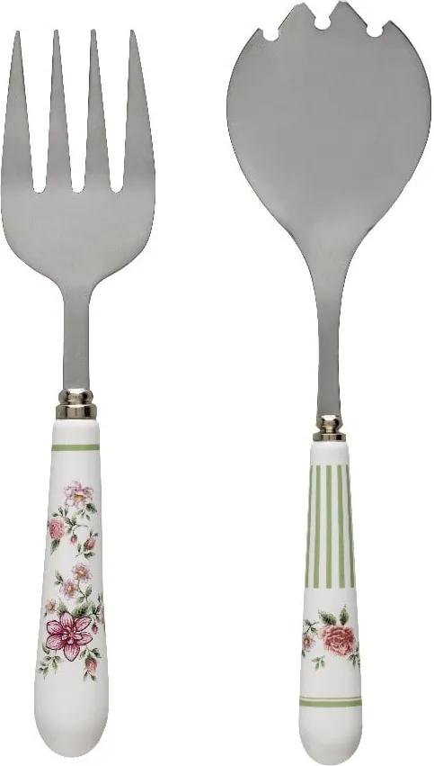 Set furculiță și spatulă cu mâner din ceramică Brandani Nonna Rosa