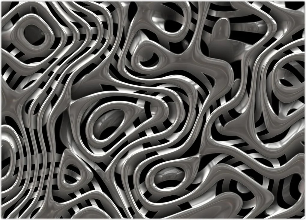 Tablou - Abstractizare metalică (70x50 cm)