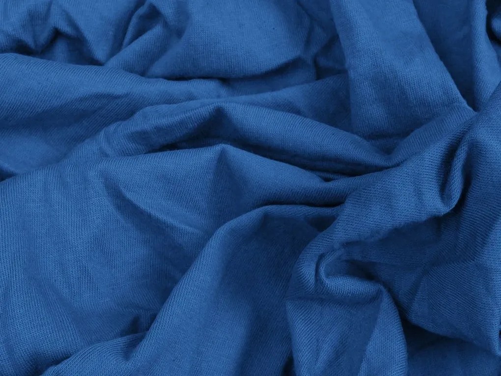Cearsaf Jersey cu elastic 90x200 cm albastru inchis