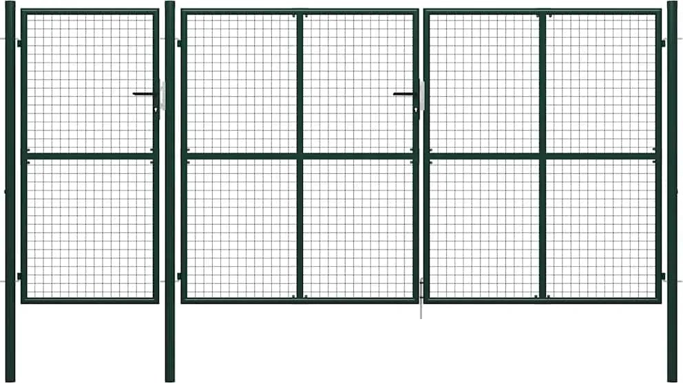 vidaXL Poartă de grădină din oțel, verde, 400x200 cm