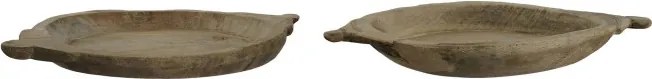 Centru de masă decorativ tip piesă unică, stil natural rustic, culoare natur, din lemn de tec, „Teak”