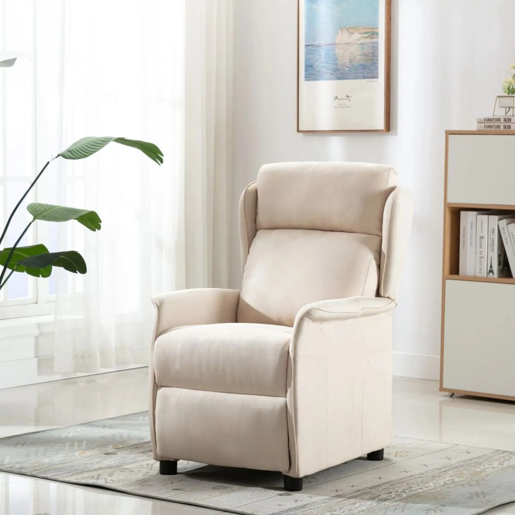 vidaXL Fotoliu recliner Crem 67.5 x 93.5 x 101.5 cm țesătură