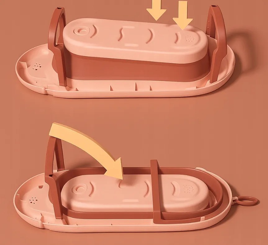 Cada de baie pliabilă pentru copii VAIANA PREMIUM cu pernă - mai multe culori Gri