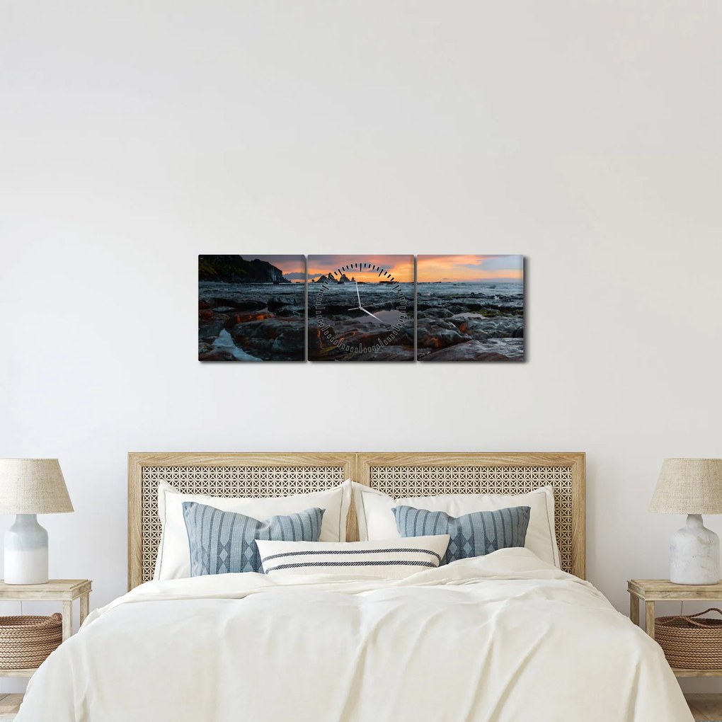 Tablou - peisaj din Noua Zeelanda (cu ceas) (90x30 cm)
