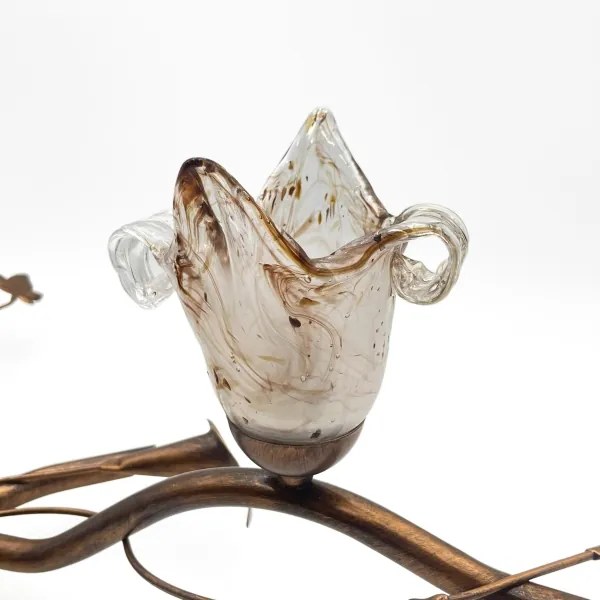 Lustră aplicată ROZETA 4xE14/40W/230V bronz