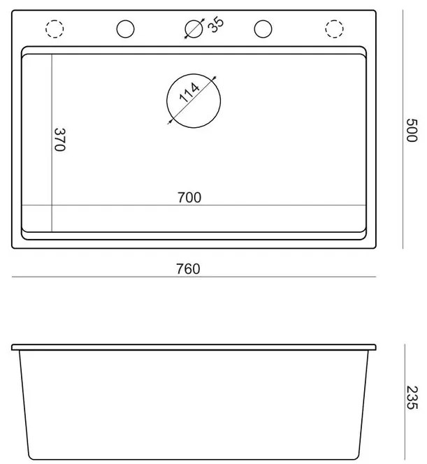 Chiuveta din granit MARC 110 WORKSTATION gri metalic