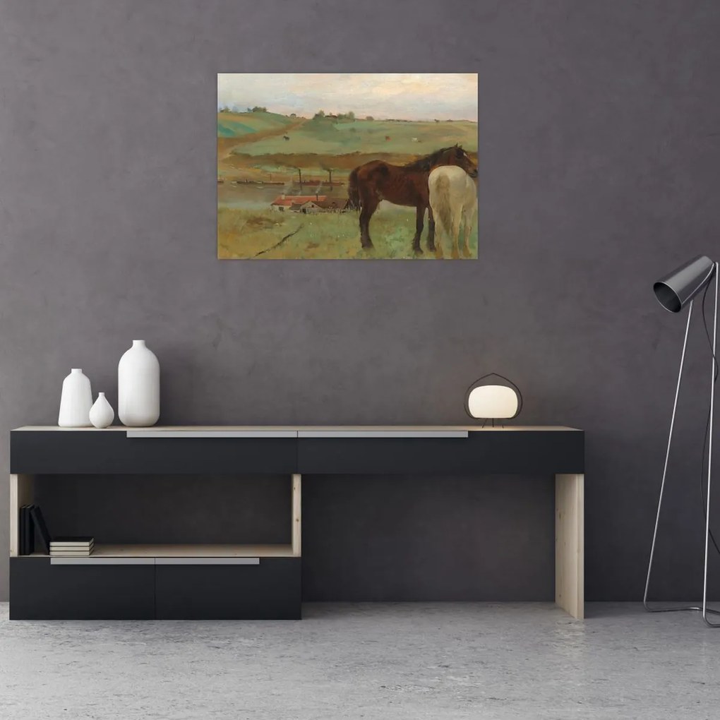 Tablou - Edgar Degas, Horses in a Meadow, reproducere (70x50 cm)