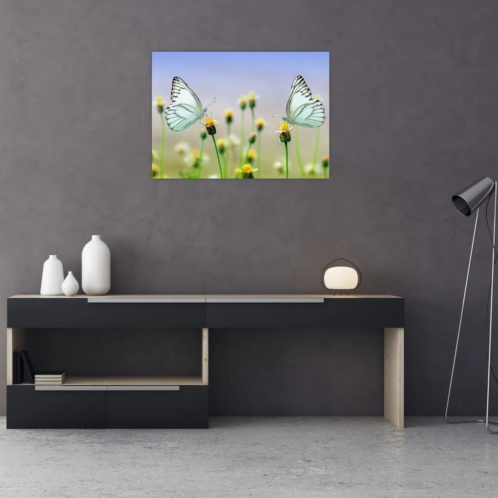 Tablou cu fluture pe floare (70x50 cm)