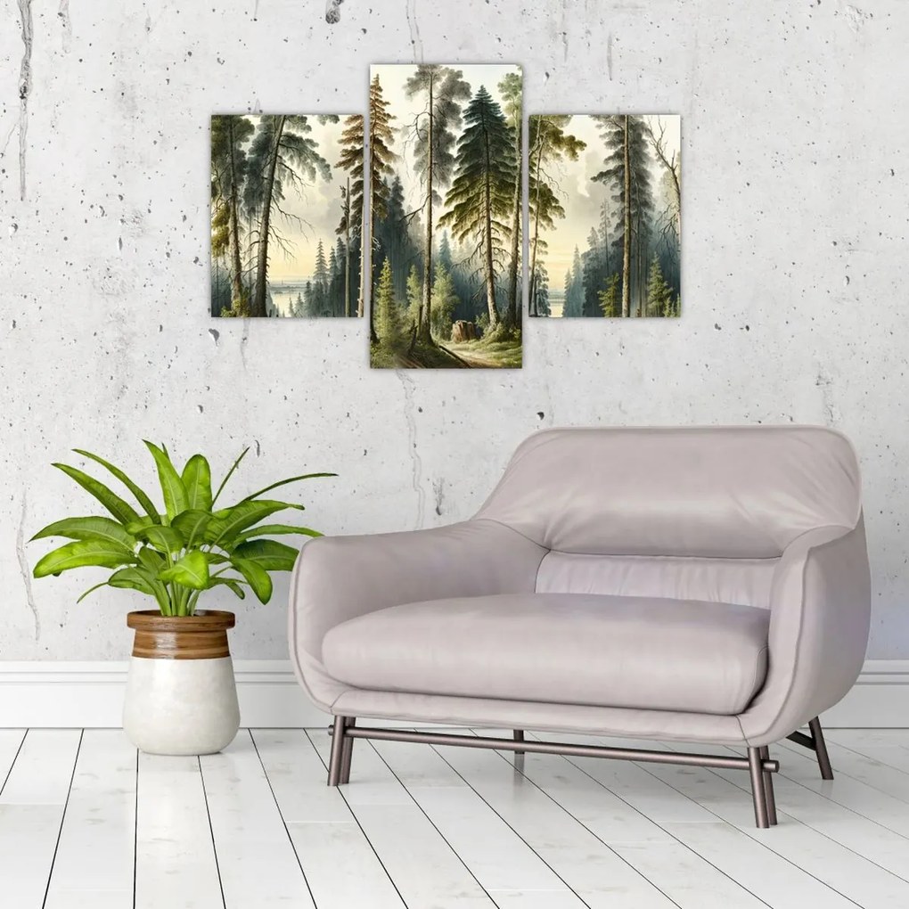 Tablou - Peisaj de epocă de păduri (90x60 cm)