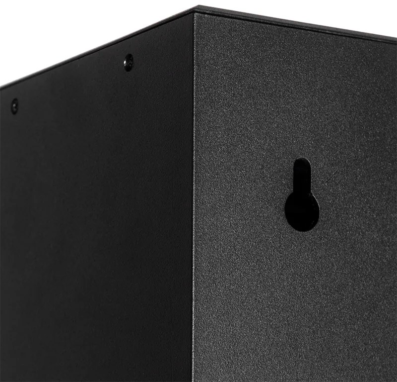 Lampă de perete exterioară neagră cu lumină reglabilă și senzor solar - Charlotte