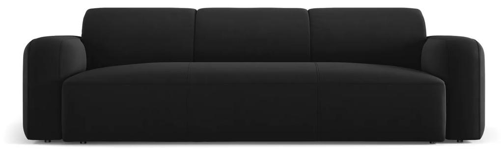 Canapea Greta cu 3 locuri si tapiterie din catifea, negru