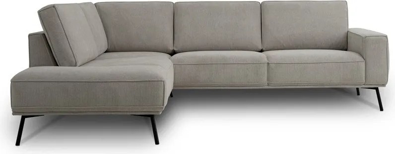 Colțar grej cu tapițerie din chenille (cu colț pe partea stângă/în formă de ”L”) Amsterdam – Scandic