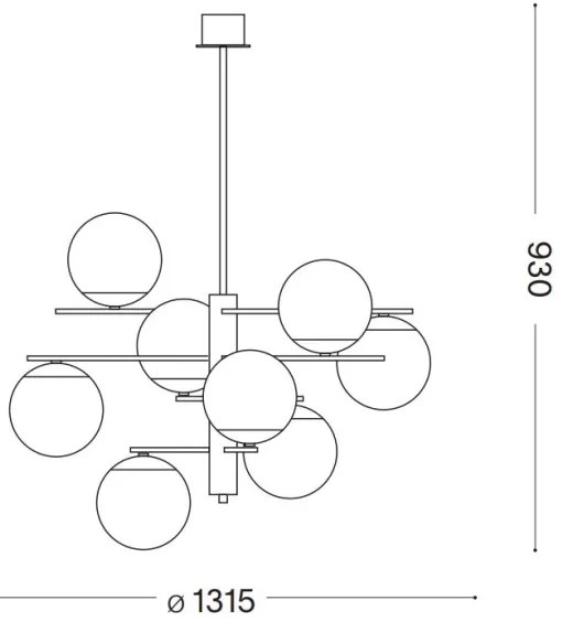 Lustră pe tijă Ideal Lux GOURMET 9xE14/28W/230V