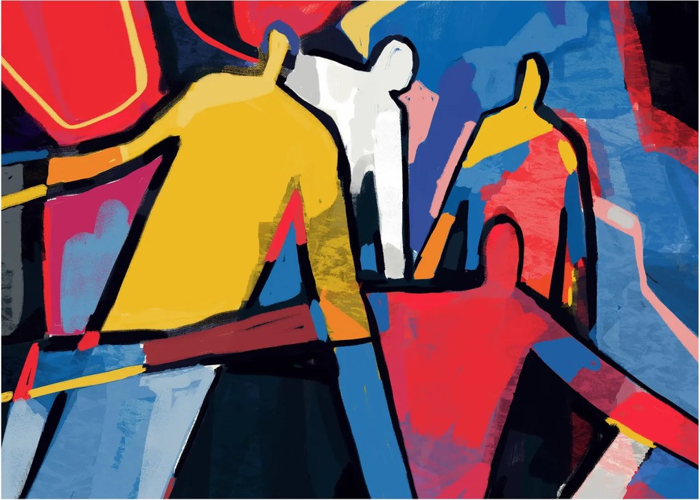 Tablou - Abstract bărbați (70x50 cm)