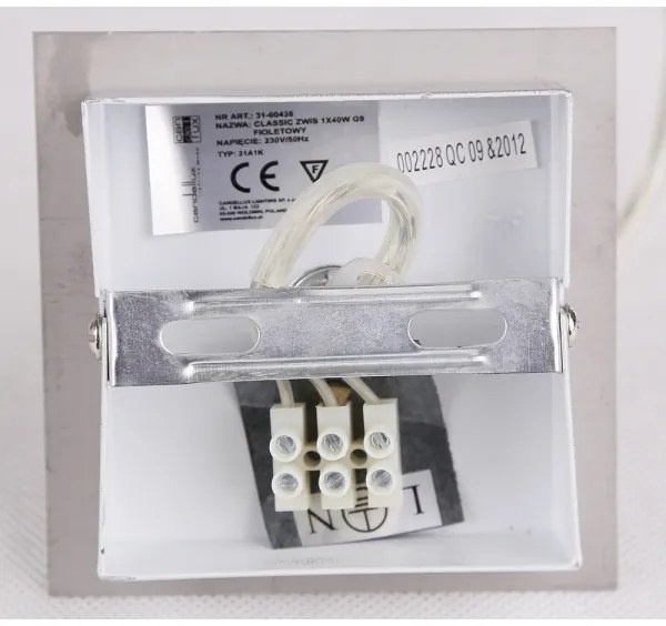 Lustră pe cablu ODEN 1xG9/40W/230V d. 12 cm