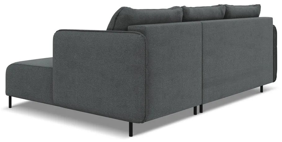 Colțar gri închis extensibil/cu spațiu de depozitare (cu colț pe partea dreaptă) Luana – Makamii