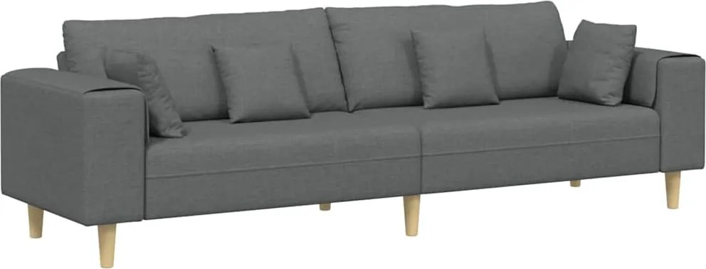 vidaXL Canapea cu pernă Gri închis 250 x 77 x 76 cm țesătură