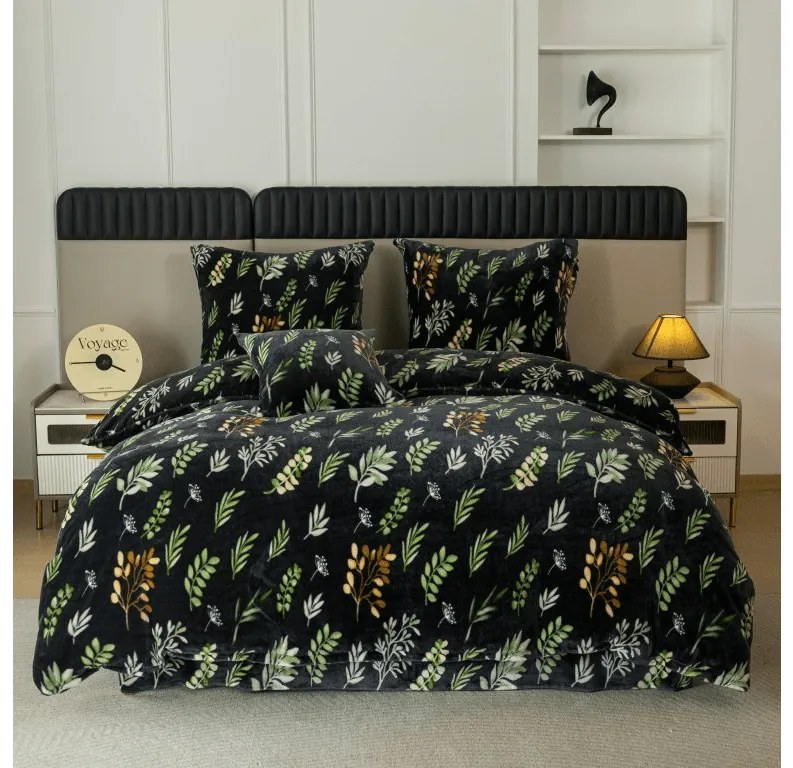 Lenjerie cocolino ZELNOIR negru Dimensiune lenjerie de pat: 70 x 90 cm | 140 x 220 cm