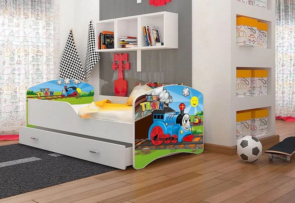 Supermobel Pat pentru copii cu desene animate IGOR P1 P1 + saltea + somieră GRATIS 80x160, inclusiv SD, MODEL 24