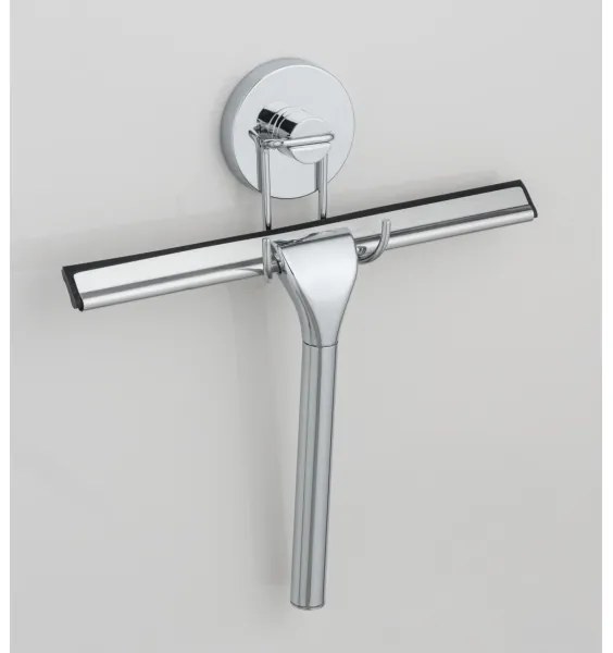 WENKO 20877100 - Racletă VACUUM-LOC rotundă, oțel inoxidabil lucios, crom/argintiu, 24,5x25 cm