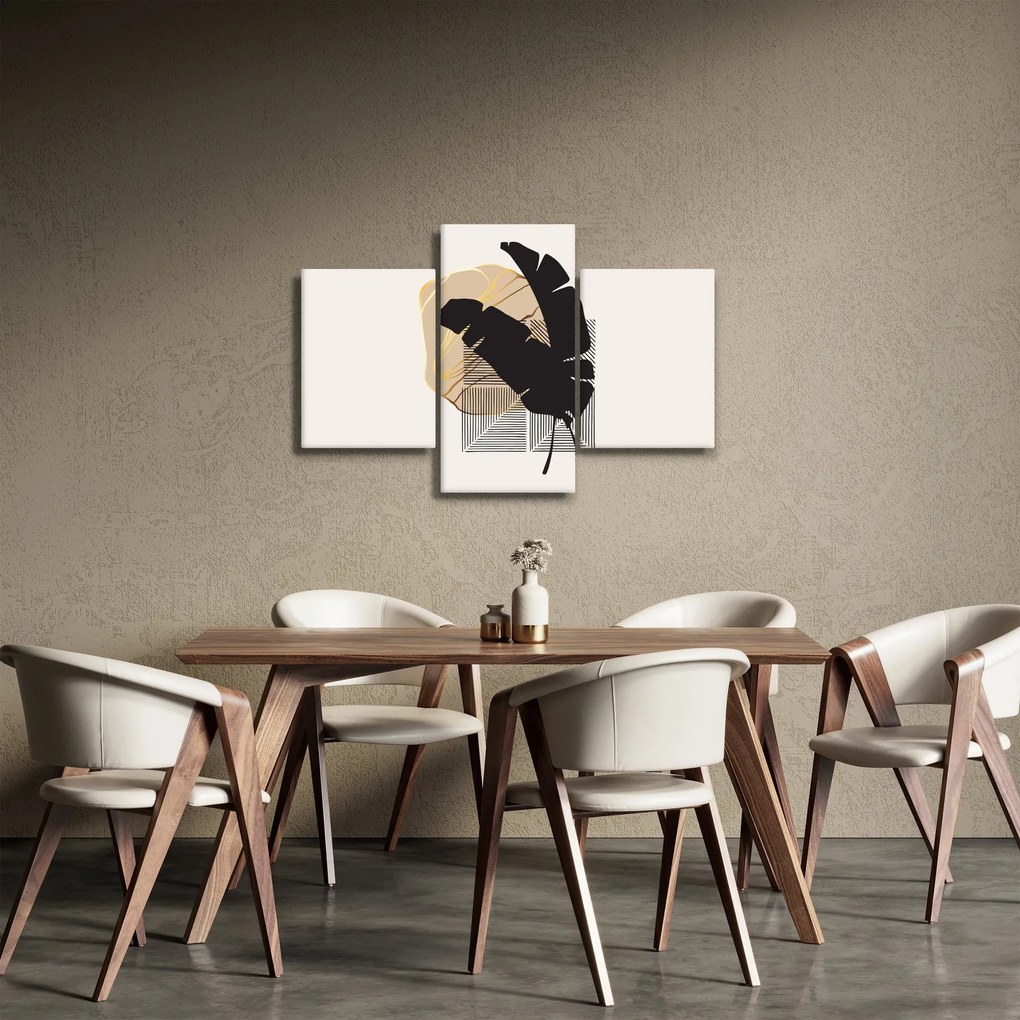 Tablou - Abstracție cu frunze tropicale N⁰4 (90x60 cm)