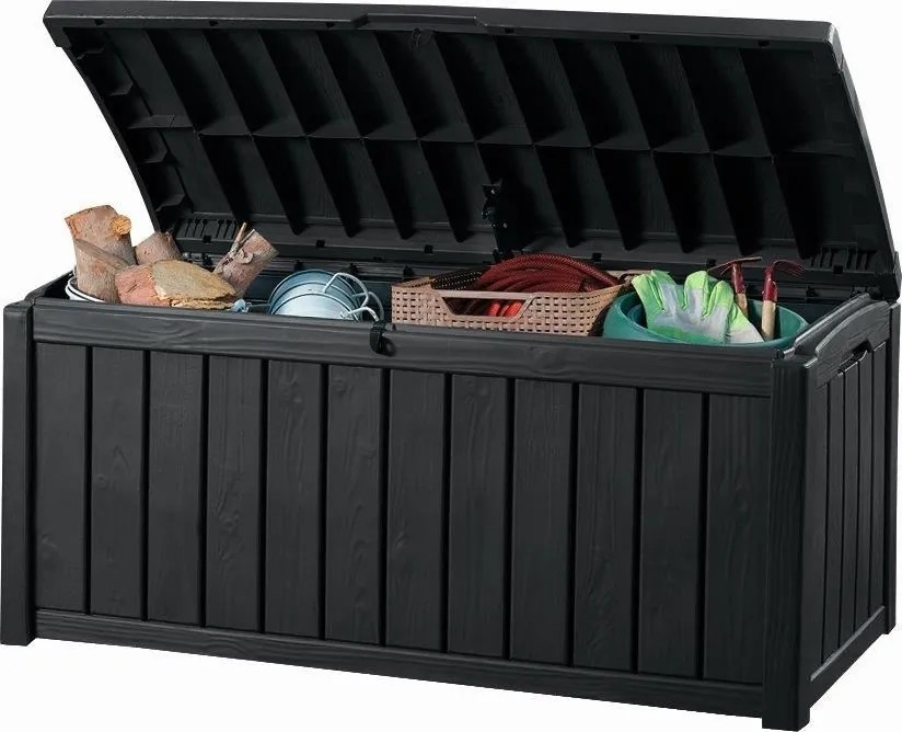 Cutie de depozitare de grădină Keter Glenwood, grafit, 390 L