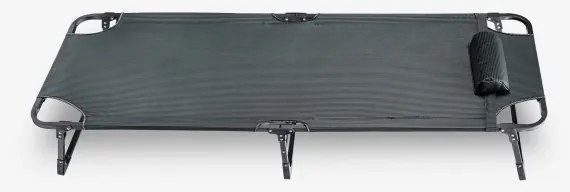 Șezlong pliabil de drumeții cu saltea, gri