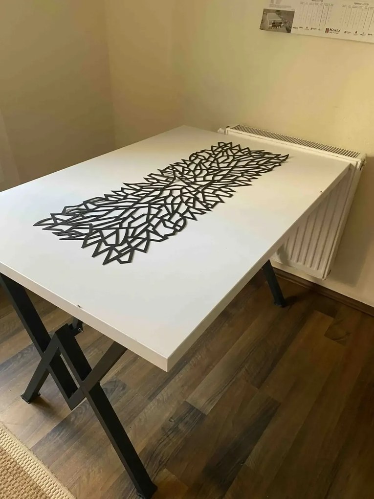 Masa bucatarie  texturata, Alb,120x80x75 cm, 30409