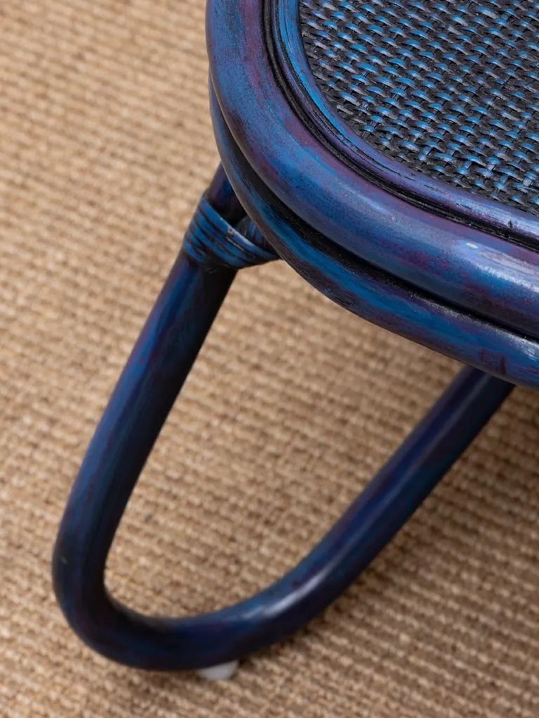 Masuta de cafea din rattan, albastru, "Pigmento"