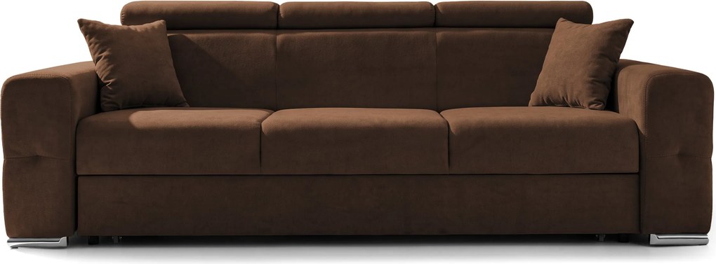 Canapea Extensibilă 3 locuri BELLAGIO, cu tetiere reglabile, 242x95x99 cm, Maro-Enjoy