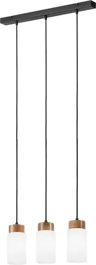 Lustră cu cablu MARKUS 3xE27/15W/230V negru/stejar