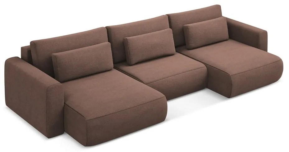 Colțar roz extensibil/cu spațiu de depozitare (în formă de "U") Kapua – Makamii