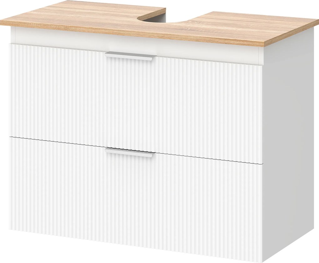 HOMCOM Dulap pentru baie, dulap de 80 cm cu două sertare mari pentru chiuvete cu sau fără piedestal, Alb | Aosom Romania