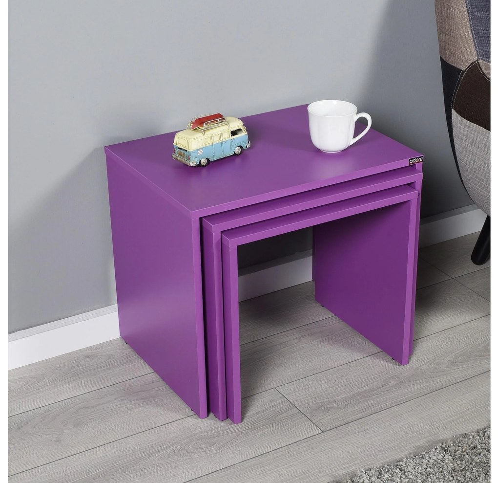 Set 3buc. măsuțe cafea Losuku 2 (violet) . 1094310