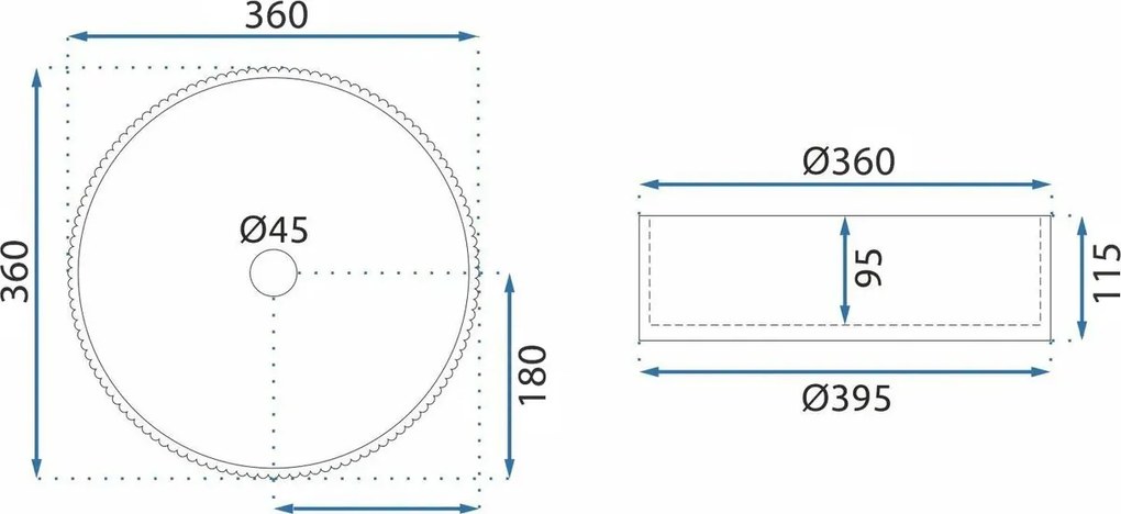 Lavoar pe blat Rea Ingrid 36 Transparent