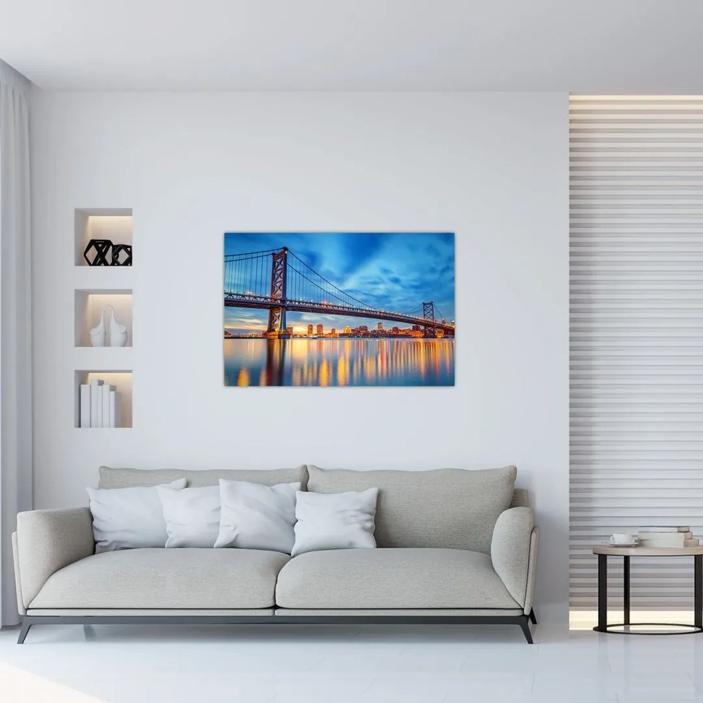 Tablou - Podul Benjamin Franklin, Philadelphia (90x60 cm)