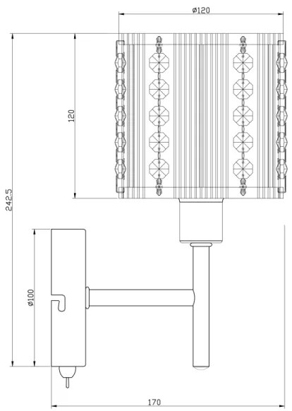 Globo 15091W - Aplică de cristal WALLA 1xE14/40W/230V