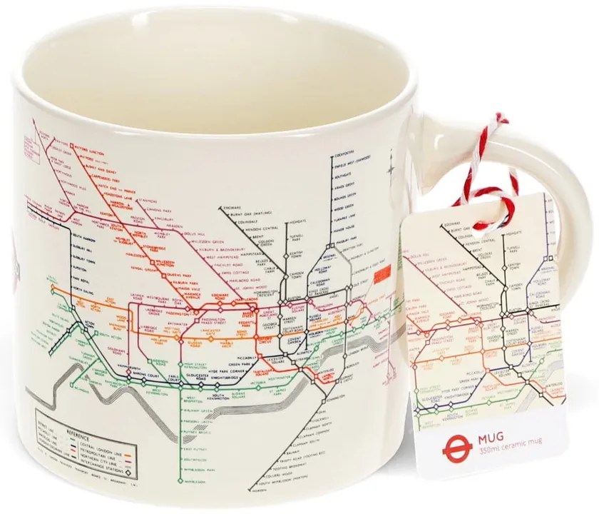 Cană bej din ceramică 350 ml Heritage Tube Map – Rex London